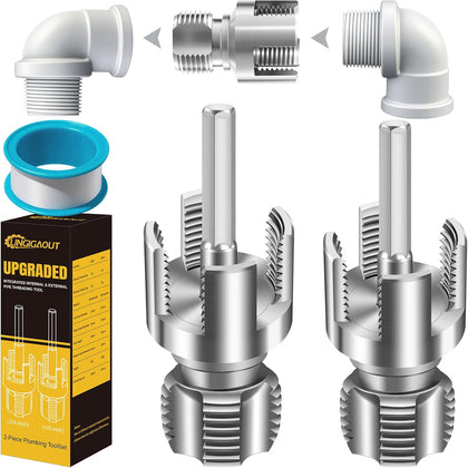 Internal and External Pipe Thread Tool with Hex Shank
