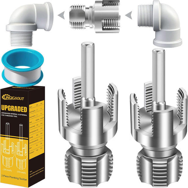 Internal and External Pipe Thread Tool with Hex Shank