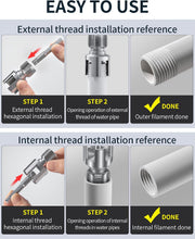 Internal and External Pipe Thread Tool with Hex Shank
