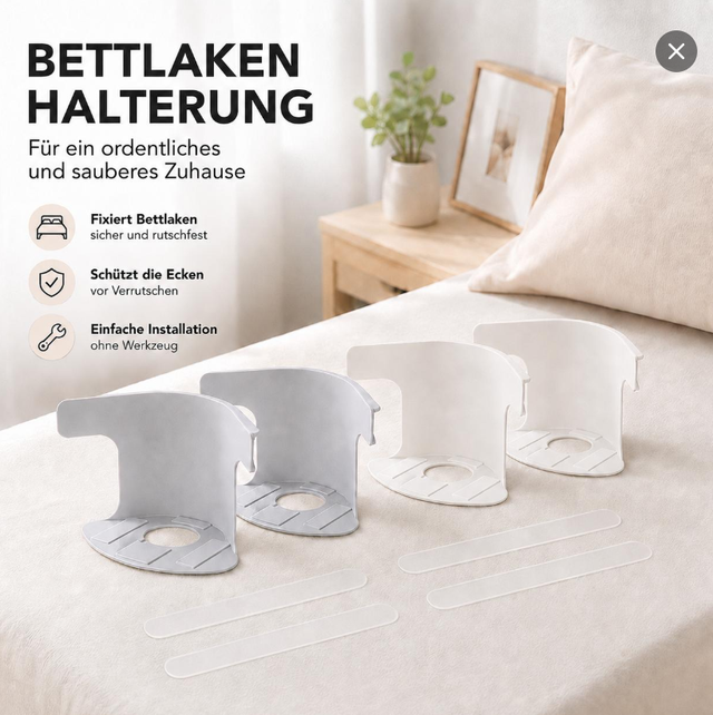Bed Sheet Corner Holder Set for a Tidier Bed