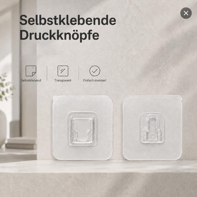 Transparent Self-Adhesive Connecting Clip Set